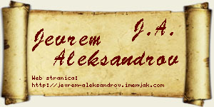 Jevrem Aleksandrov vizit kartica